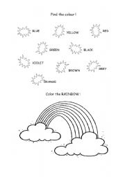 English Worksheet: Find the colour