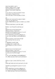 English Worksheet: the actual lyrics of 