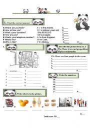 English Worksheet: Project 1/third edition/ Revision test