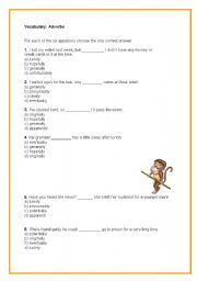 English worksheet: Adverbs