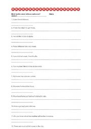 English worksheet: Common errors