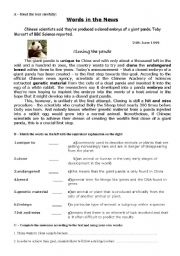 English Worksheet: cloning the panda