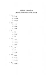 English Worksheet: simple past irregular verbs