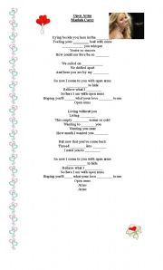 English Worksheet: Open Arms by Mariah Carey