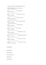 English Worksheet: There is/There are