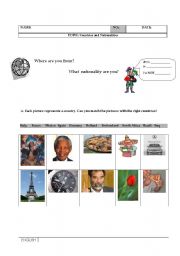 English worksheet: Countries and Nationalities