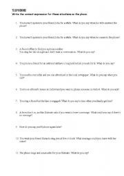 English worksheet: telephoning