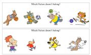 English Worksheet: Identify the odd one out