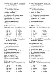 English Worksheet: TEST on Present Continuous