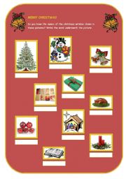 English worksheet: Christmas vocabulary