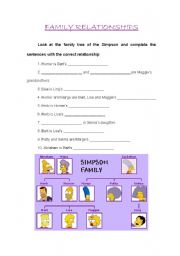 English Worksheet: Family Relationships