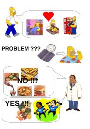 English Worksheet: HOMER BAD FOOD HABITS