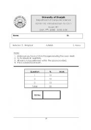 English Worksheet: CS
