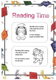 English Worksheet: Reading Tiem  - descriptions