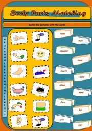 English Worksheet: Body Parts Matching