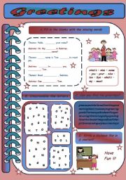 English Worksheet: Greetings