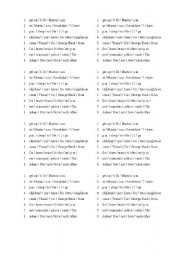English Worksheet: jumbled sentences
