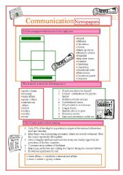 English Worksheet: Communication -  Newspapers part 2