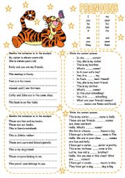 English Worksheet: PRONOUNS