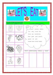 English worksheet: LETS   EAT