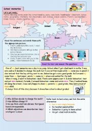 English Worksheet: school memories