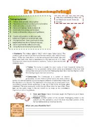 English Worksheet: Its Thanksgiving! (1)