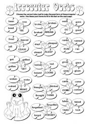 English Worksheet: Irregular verbs (2 pages + key)