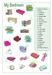 English Worksheet: Bedroom Matching (Part A)