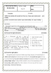 English Worksheet: 9th form test