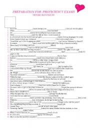 English Worksheet: TENSES    -   REVISION OF ALL TENSES (180 Questions)