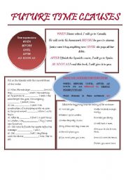 English Worksheet: Future time clauses