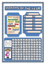 English Worksheet: MONTHS OF THE YEAR