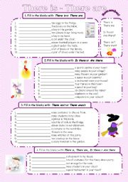 English Worksheet: There is - There are