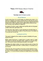 English Worksheet: Olypic games - mascot creation project -
