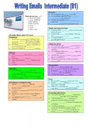 English Worksheet: Writing emails - useful expressions (with key)