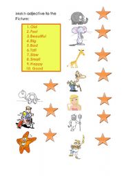 English worksheet: adjectives