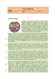 English Worksheet: English in the World