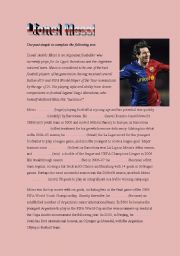 English Worksheet: Messi - Past simple