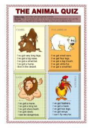 English Exercises: animal quiz