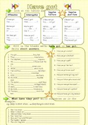 English Worksheet: Have got