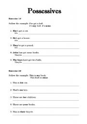 English worksheet: Possessive