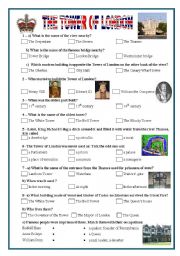 The Tower of London quiz (editable) 1/2