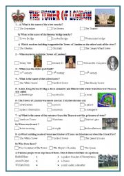 English Worksheet: The Tower of London quiz (editable) 1/2