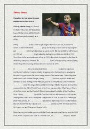English Worksheet: Thierry Henry - Past Simple
