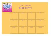 English worksheet: My class birthdays
