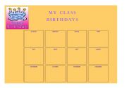 English Worksheet: My class birthdays
