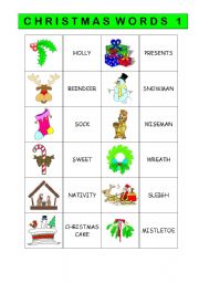 English Worksheet: CHRISTMAS VOCABULARY 1/2