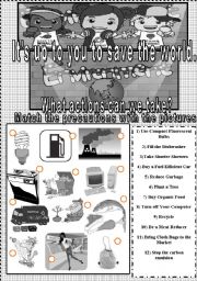English Worksheet: Some actions against Global warming B&W version