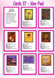 English Worksheet: Cards 37 - klee Paul