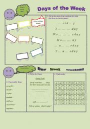 English Worksheet: Days of the Week